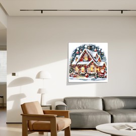 ossomo Christmas Paint by Numbers Kit for Adults Beginners with Wooden Frame,Paint by Number on Canvas,DIY Painting Kits Art Crafts Suitable for Home Wall Decoration 8x8inch