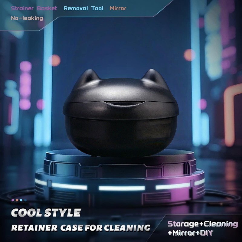Gaboolo Retainer Case for Cleaning,No-Leak Mouth Guard Cute Travel Retainer