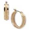 ANNE KLEIN Gold Clickit Triple Row Hoop Earring Featuring Smooth