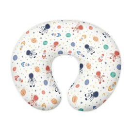 Goronwyfloyd Breastfeeding Pillow Slipcover for Baby with Cartoon Astronaut and Rocket Stretchy Removable Nursing Covers for Breastfeeding Pillows Ultra Soft Newborn Feeding Pillow Cover