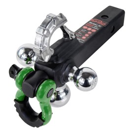 TOPTOW Trailer Hitch with Grey Recovery Shackle Ball Hitch Mount w/Chrome Triple Tow Ball, 2-in Shank, Multi Fit for 2 inch Trailer Hitch Receiver…