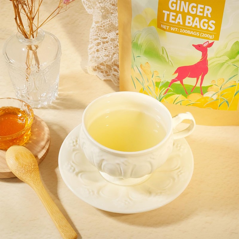 WT WEETEE Ginger Tea Bags, 100 Count Pure Ginger Root
