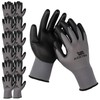 ACKTRA Ultra-Thin PU Safety WORK GLOVES 12 Pairs, WG002 Grey/Black,