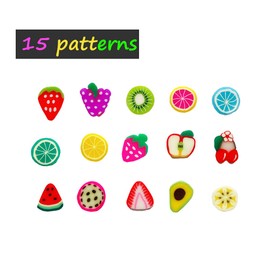 9000Pcs Fruit Nail Art Slices Fruit Slices for DIY 3D Polymer Slices Making Polymer Clay Slices for Nail Art（15 Styles）