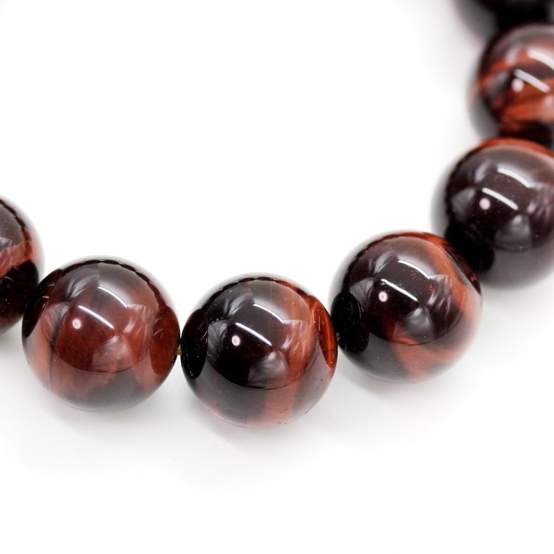 Shikui b463 Red Tiger Eye Bracelet, 0.6 inch (16 mm),