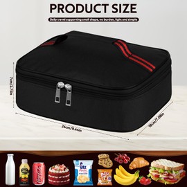 Insulated Lunch Bag, 3.5L Lunch Box Adults Cool Bag Box with Handle, Portable Thermal Cooler Box Bag Lunch Bag for Men Women Kids (Black)