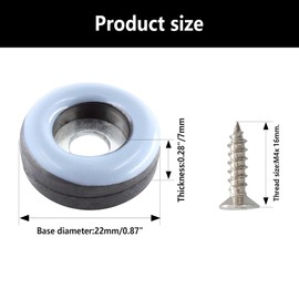 bociloy 24pcs 7/8" Screw on Furniture Glides Sliders for Wooden Furniture, Furniture Sliders Pads Teflon Furniture Glides Chair Leg Pads Floor Protectors PTFE Moving Furniture Glides