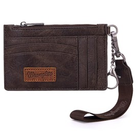 Wrangler RFID Card Holder Slim Credit Card Wallet Womens Keychain Wallet with Wristlet Strap WG137-W009CF
