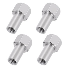 RCHUBAM 4PCS M2 Wheel Nuts Stainless Steel Wheels Cap Locking Hubs Hex Compatible with 1/24 Axial SCX24 RC Crawler Car, 2/3 / 5 mm Lower Length (+5 mm)