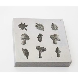 Shot Plate 9 Designs Mushrooms Etc. Impression Dies | Silversmith Supplies | Silversmith Tools | Metal Stamps for Jewelry | Metal Stamps |