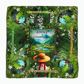 Universal Zone Anne of Green Gables by L.M. Montgomery Square Satin Scarf. Neck Scarf Headscarf