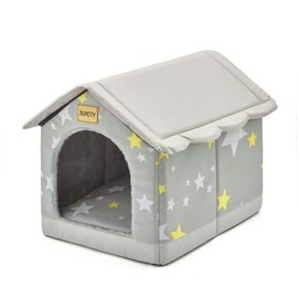 Jiupety Dog House Indoor, M Size Indoor Dog House for Medium and Small Dog, Warm Cave Sleeping Nest Bed for Cats and Dogs, Gray