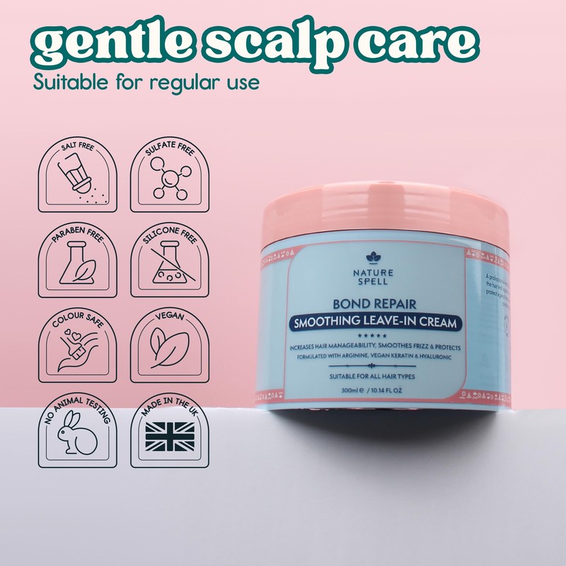 Nature Spell Bond Repair Leave-In Cream, Sulphate Free, Vegan, 300