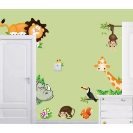 DaraBaby Vinil Decorativo Infantil Animales Salvajes De La Selva Sala