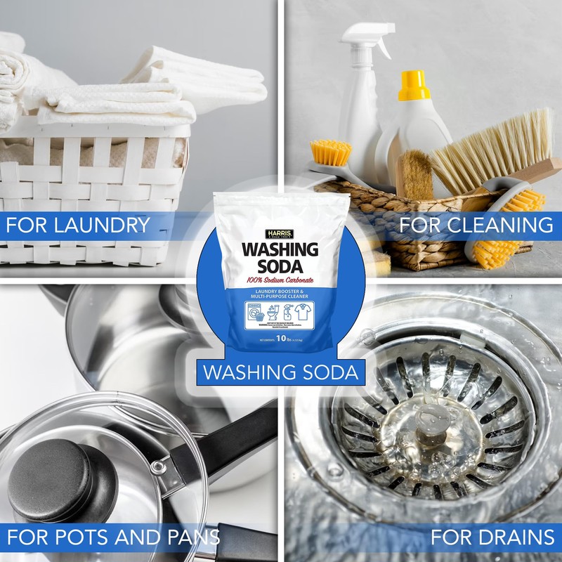Harris Washing Soda, Sodium Carbonate, Laundry Booster and Multipurpose Cleaner,