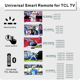 Smart Voice Replacement for TCL TV Remote, Motion Backlit, Voice, Compatible wih TCL Goolge, Android TV, Universal, 1 Year Warranty