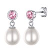 Prosilver Womens Earrings October Tourmaline Birthstone Stud Sterling Silver Pearl