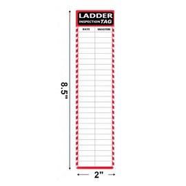 Ladder Inspection Labels Safety Stickers for Ladders,8.5 x 2 Inch Self Adhesive Safety Ladder Inspection Tags for Industrial Commercial Public or Private Environments 50 Pcs