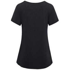 MISS FORTUNE Womens Workout Clothes Plus Size Athletic Wear Shirts Running Tops Loose Fit Short Sleeve Yoga Tshirt V Neck Activewear Black XXL