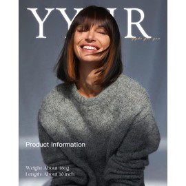 YYHR 10" Light Yaki Straight Short Bob Wig With Bangs Peek-a-boo Black Mix Brown Bob Synthetic Hair Wigs Replacement Wigs Heat Resistant (10 Inch,S1B/30)