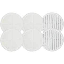 Flintar 2124 Spinwave Replacement Mop Pads for Bissell Bissel Spinwave Hard Floor Cleaner Powered Rotating Mop 2039 Series, 2307, 2315A, Part # 2124 (6 - Pack (4 Soft Pads + 2 Scrubby Pads))