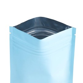 QQ Studio 100 Food Safe Pastel Double-Sided QuickQlick™ Flat Bag with Matte Finish (8x12cm (3.1x4.7"), Matte Blue)