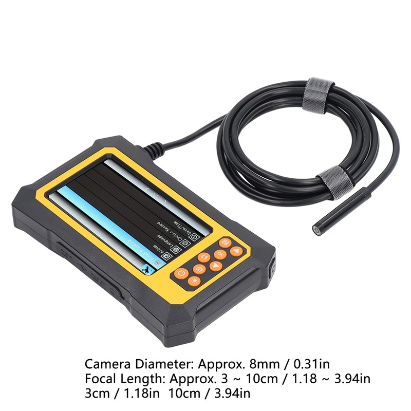 Endoscope 8mm Lens 4.3in LCD Screen Borescope Camera IP67 Waterproof