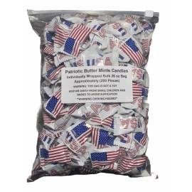 Hospitality Mints Patriotic USA Flag Buttermints - 26 oz. Bag - Approximately 200 Per Pack