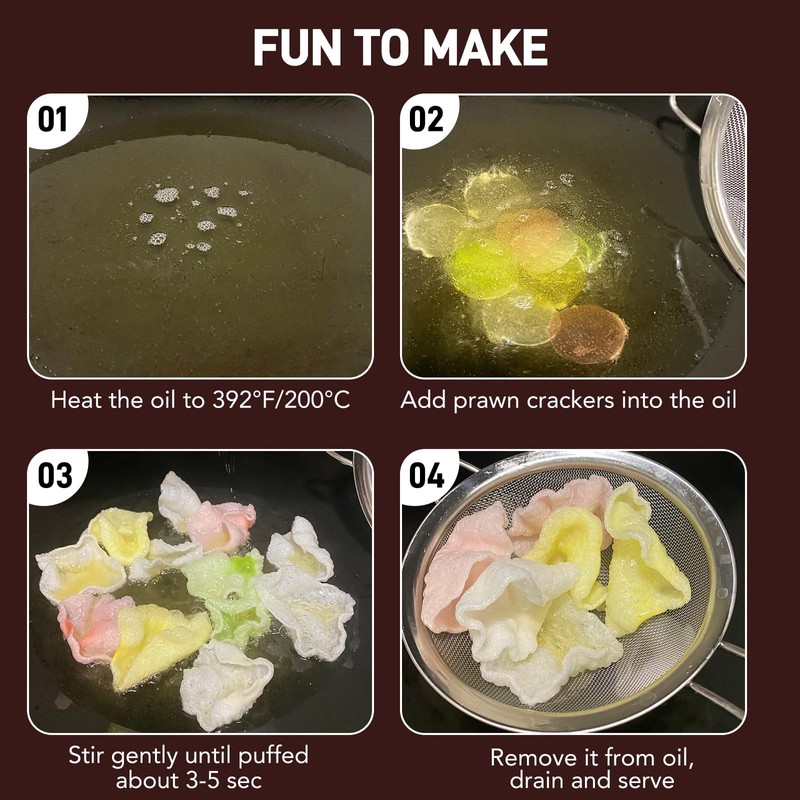 Yip Choice Uncooked Colourfur Prawn Crackers, Snacks and Party Appetizer,
