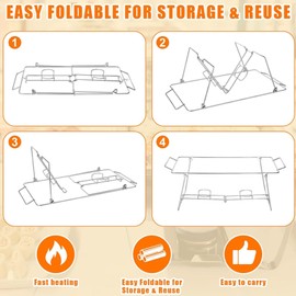 Kaichenyt 12 Pack Foldable Chafing Stand, Chafing Wire Rack Buffet Stand, Chrome Frame for Dish Serving Trays, Food Warmer Catering Supplies