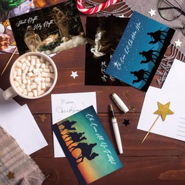 Cholemy 120 Pcs Christian Religious Nativity Christmas Postcards Bible Verses Blank Note Postcards Christmas Cards with Sentiments and Scripture for Women Men Christmas Party Favors Supplies 4 x 6''