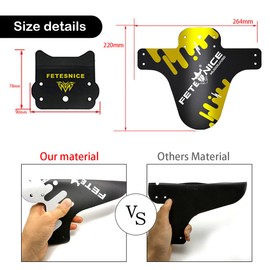 Fetesnice Pack of 2 Bicycle Mud Guard Plus 26 inches 650B 27.5 inches 29 inches MTB Fender Splash Guard Bike Bicycle MTB Cable Tie, yellow