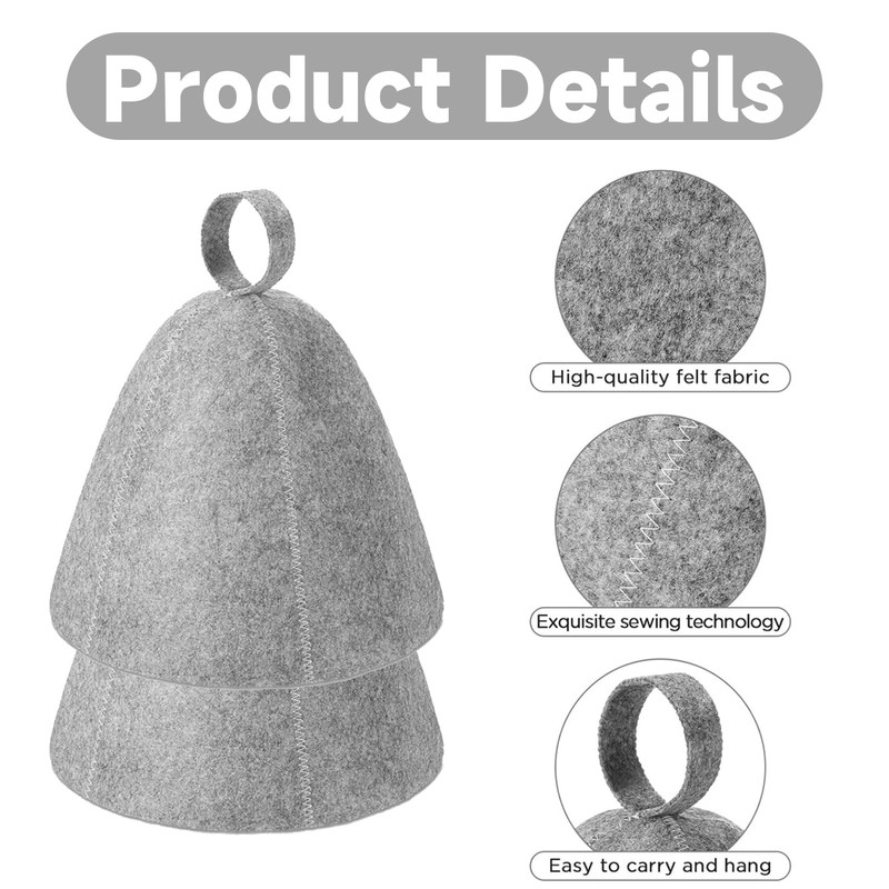 Pack of 2 Sauna Hat, Felt Men's Hat, Sauna Hat,