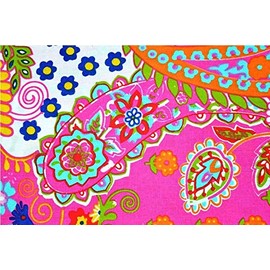 YUVANCRAFTS Paisley Printed Dressmaking Running Fabric | Cotton Fabric by The 10 Yard - Pink