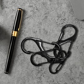 SZXMDKH S-Carabiner Keychain, Small Keychain with Double Spring Opening, S-Ring Lobster Clasp, Double Clip Hook for Hiking, Fishing, Camping