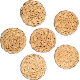 Seagrass Coasters | Durable Handmade Water Hyacinth Coaster Set of 6 Pieces | 100% Natural Seagrass Coaster For Drinks| Cup Coasters for Table Round 10cm (Seagrass Coaster)