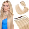 Elailite Clip-In Real Hair Extensions, #18P613 Ash Blonde Mix Bleach