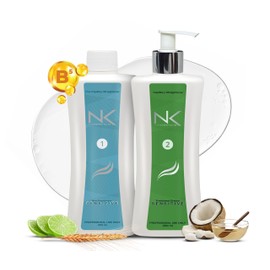 NK Professional Care Keratin Hair Straightening Treatment, Cream, Vegan, for Sensitive Scalps, Formaldehyde Free, 450ml, 15oz