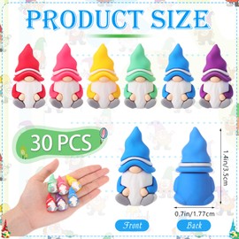 DoubleFill 30 Pcs Mini Gnomes Figurines Tiny Fairy Garden Spring Gnomes Statue Bulk for Goody Bag Stuffers Filler Party Favors Gifts Decor Home Garden Dollhouse Micro Landscape Accessories
