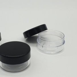 Travel-size black cap transparent cosmetic bottle cream ampoule container 10g PR / 여행용 블랙캡 화장품 투명공병 크림 앰플용기 10g PR