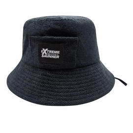Someie Sauna Hat, Men's, Women's, Black, Bucket Hat, Towel Fabric, Loop Included, Black