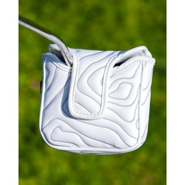 Big Teeth Golf Mallet Putter Cover Pure White Square Mallet Putter Headcover,Magnetic Putter Cover Mallet,Heel Shafted Putter Head Cover Mallet Topographic Edition