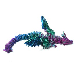 3D Printed Model Crystal Dragon with Wing,Flexible Winged Dragon Statue,Joint Mobility,Home Office Decor,Interesting Toys for Autism/ADHD,Festival Gifts toco,Fidget Toys, Executive Desk Animals Toy