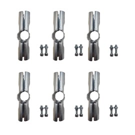 6 Pcs 180 Degree Structural Pipe Clamp,Fit for 1 Inch (25.4 mm) OD Steel Pipe,Chain Link Fence Clamps, Steel End Rail Clamps, Galvanized (Bolts/Nuts Included) for DIY Rack, Shelf and Cart