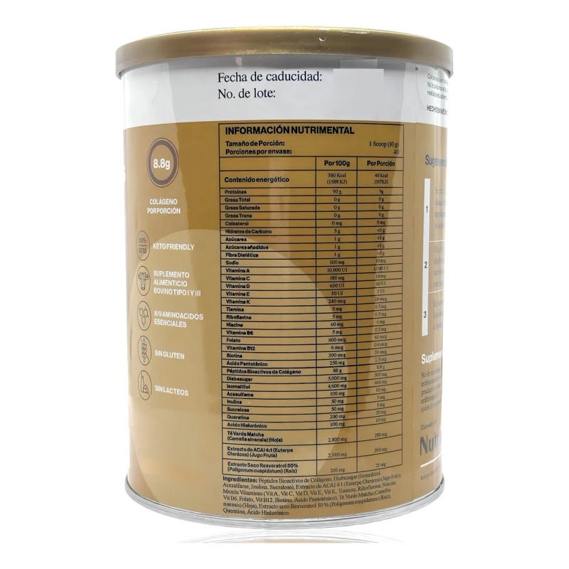 Péptidos De Colágeno Queratina 400 G Matcha G-prot