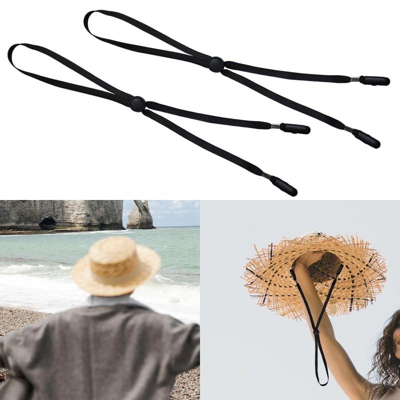 QHAJRYYC 5 Pcs Adjustable Hat Strap Clips, Hat Chin Cord,