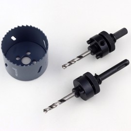 67 mm Drill Bit Set 3 Pieces 45 mm Drilling Depth HSS Bi-Metal Hole Saw for metal, wood