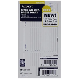 Filofax 2019 Personal/Compact Week to View Refill, Horizontal, Jan 2019- Dec 2019, 6.75 x 3.75 inches (C68420-19)