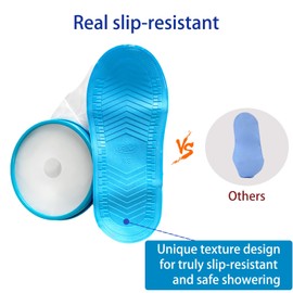 Tideshake - Non-Slip Waterproof Foot Cast Cover for Showering, Reusable Adult Foot Cast Protector, Cast Covers for Shower, Watertight Cast Bag for Surgery Ankle, Burns