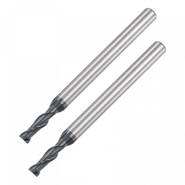 sourcing map Square Nose End Mill, 3mm Tip Dia Solid Carbide AlTiN Coated CNC Router Bits 2 Flute Spiral Milling Cutter HRC45 with 4mm Shank 50mm (2-inch) Length, 2pcs